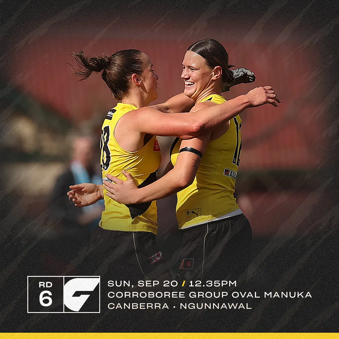 Richmond v GWS, AFLW Round 6 at Corroboree Group Oval (Manuka Oval), Sunday 20 September 2026
